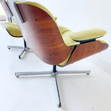 Mid Century Modern Plycraft Lounge Chair and Ottoman with New Upholstery