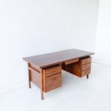 Mid Century Modern Walnut Executive Desk