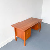 Danish Teak Desk with Finished Back