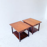 Pair of Teak and Rosewood End Tables