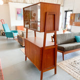 Mid Century Modern Teak Room Divider/Bookshelf with Tambour doors