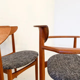 Set of 6 Kurt Ostervig Danish Teak Dining Chairs with New Upholstery
