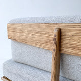 Limited Edition Zebra Wood Platform Sofa with Boomerang Legs