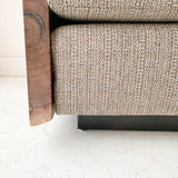 Mid Century Modern Sofa with Live Edge Black Walnut Sides - New Upholstery