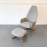 Mid Century Modern Adrian Pearsall Lounge Chair and Ottoman