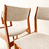 Set of 4 Mid Century Teak Dining Chairs with New Upholstery