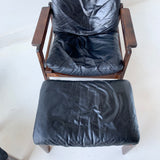 Pair of Mid Century Westnofa Recliners with Ottomans