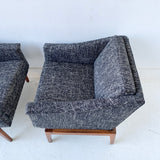 Pair of Mid Century Modern Milo Baughman Lounge Chairs with New Upholstery