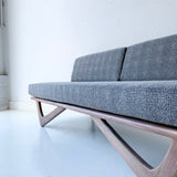 Black Walnut Platform Sofa with Charcoal Upholstery by atomic