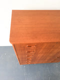 Mid Century Danish Teak Highboy Dresser on Tapered Legs