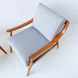 Pair of Mid Century Modern Tell City Lounge Chairs with New Upholstery