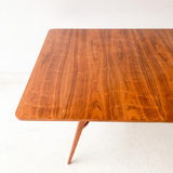 Mid Century Modern Walnut Dining Table with 3 Leaves