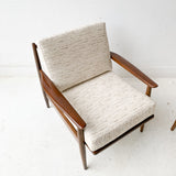 Pair of Mid Century Modern Baumritter Lounge Chairs with New Upholstery