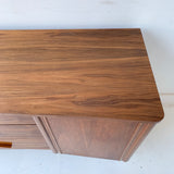 Mid Century Modern Sculpted Front Walnut Sideboard