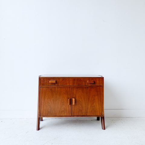 Walnut Media Cabinet with Sculpted Legs #1