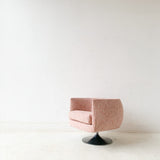 Mid Century Modern Swivel Chair with New Pink Tweed Upholstery