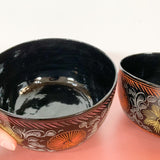 Set of 2 Black Lacquered Bowls