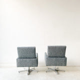 Pair of Chrome Swivel Lounge Chairs