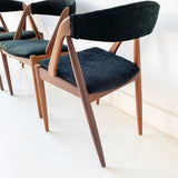 Set of 4 Kai Kristiansen Dining Chairs with New Upholstery