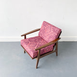 Mid Century Modern Lounge Chair with New “Bohemian” Style Fabric