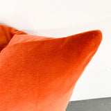 Pair of 22" Orange Velvet Pillows