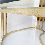 Amoeba Shaped Brass and Glass Coffee Table