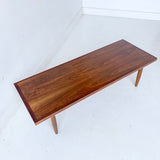 Mid Century Modern Walnut Coffee Table on Tapered Legs