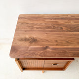 Mid Century Modern Mainline for Hooker Desk with New Solid Walnut Top