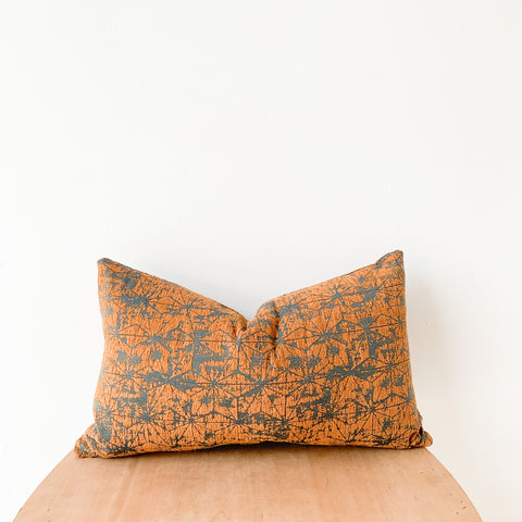 Orange/Grey Pattern Pillow