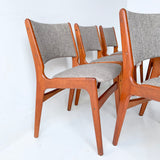 Set of 6 Danish Teak Dining Chairs with New Upholstery