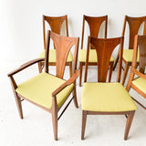 Set of 6 Dining Chairs with New Chartreuse Upholstery