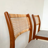 Set of 6 Rare Mid Century Modern Teak Dining Chairs by Dux - New Upholstery