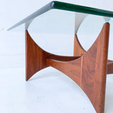Mid Century Walnut and Glass Coffee Table by Adrian Pearsall