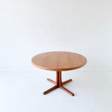 Oluf Th. Larsen Danish Teak Round Dining Table with 2 Leaves