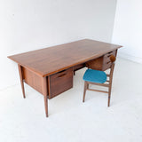 Mid Century Modern Walnut Executive Desk