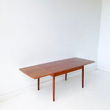 Mid Century Modern Danish Teak Expandable Dining Table