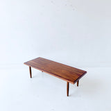 Mid Century Modern Walnut Coffee Table on Tapered Legs