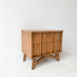 Mid Century Modern Sculpted Front Nightstand
