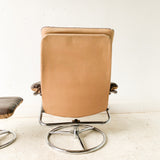 Brown Ekornes Chair and Ottoman