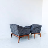 Pair of Mid Century Modern Milo Baughman Lounge Chairs with New Upholstery
