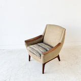 Mid Century Danish Lounge Chair with Sculpted Arms