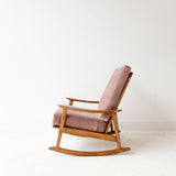 Mid Century Rocker with New Mauve Upholstery