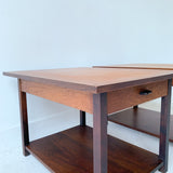 Pair of Teak and Rosewood End Tables