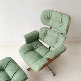 Mid Century Modern Plycraft Lounge Chair and Ottoman with New Upholstery
