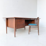 Mid Century Modern Walnut Executive Desk