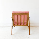 Lounge Chair with New Pink Upholstery