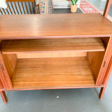 Mid Century Modern Teak Room Divider/Bookshelf with Tambour doors