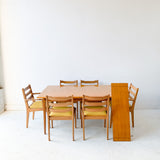 Mid Century Modern Basic Witz Dining Set with 6 Chairs and 1 Leaf