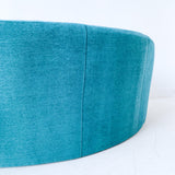 Curved Sofa made in Sweden with New Sea Green Upholstery