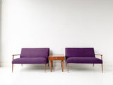 Mid Century Modern 2 Part Viko Baumritter Sofa with New Purple Upholstery